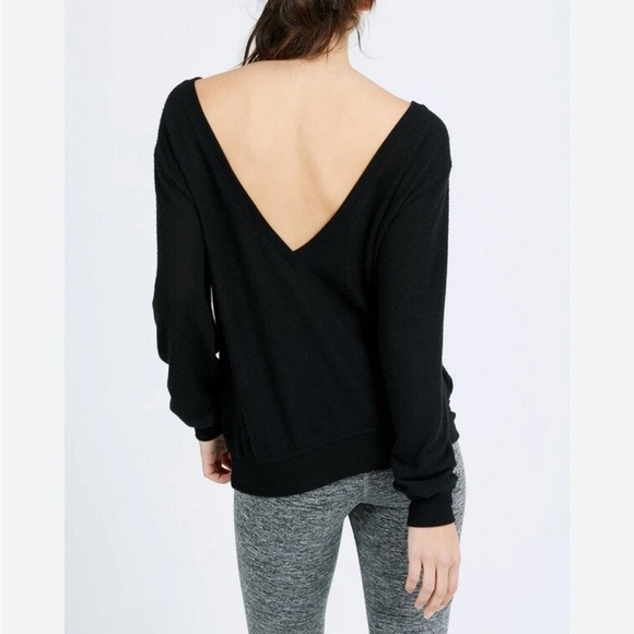 Joah Brown Black Low V Back “Get It” Sweatshirt - Picture 14 of 14